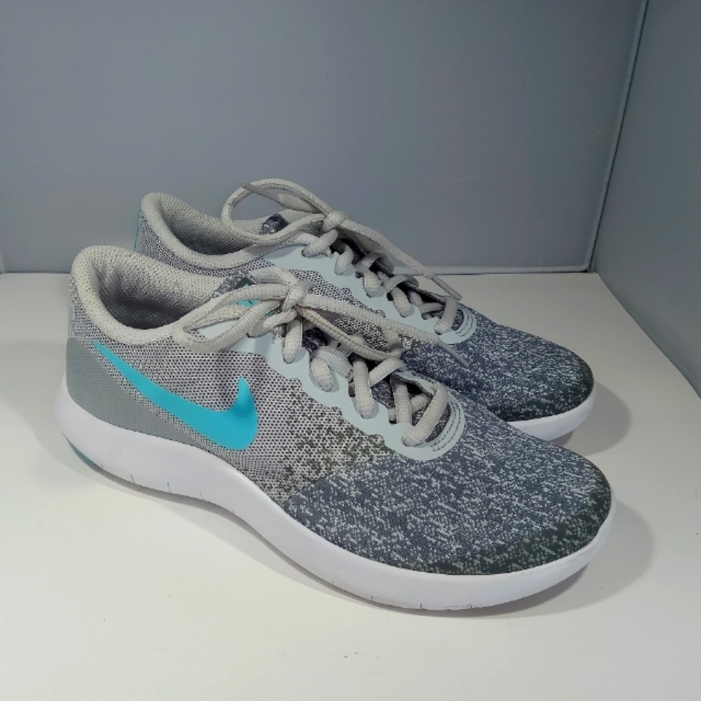 Nike Flex Contact Women's Size 6.5-7 or Youth 5Y Running Athletic Shoes Gray Blu